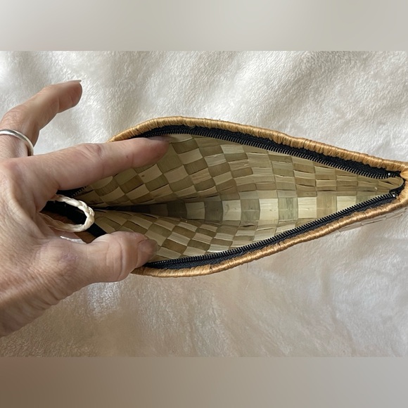 Vintage Hawaiian Lauhala Clutch Purse handmade with zipper Grass Rattan - Picture 3 of 7